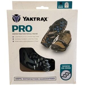 Yaktrax Pro Traction Device M Over Shoe Cleats Black Steel Coil Snow Ice Unisex